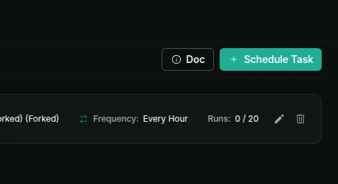 Schedule Task Button